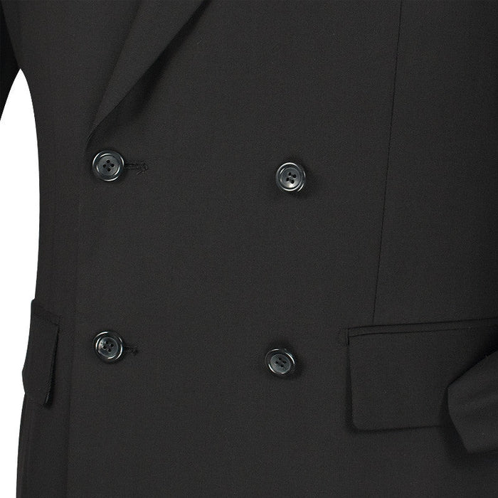 Rockefeller Collection - Double Breasted Stripe Suit Charcoal Regular Fit 2 Piece