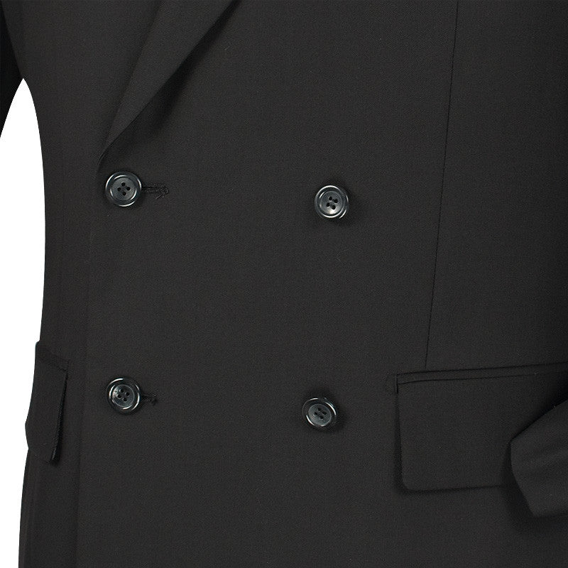 Rockefeller Collection - Double Breasted Stripe Suit Charcoal Regular Fit 2 Piece
