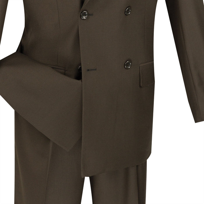 Sovana Collection - Regular Fit 3 Piece Suit 2 Button Tone on Tone Stripe in Brown by Vinci