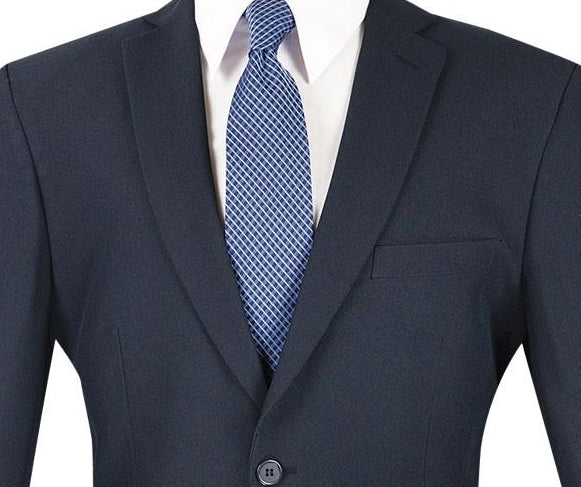 Slim Fit Suit Windowpane 3 Piece with Vest in Sky Blue by Vinci