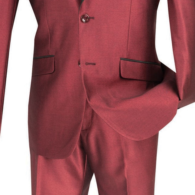 Ultra Slim Fit 2 Piece Suit Stretch Fabric in Solid Light Blue by Vinci