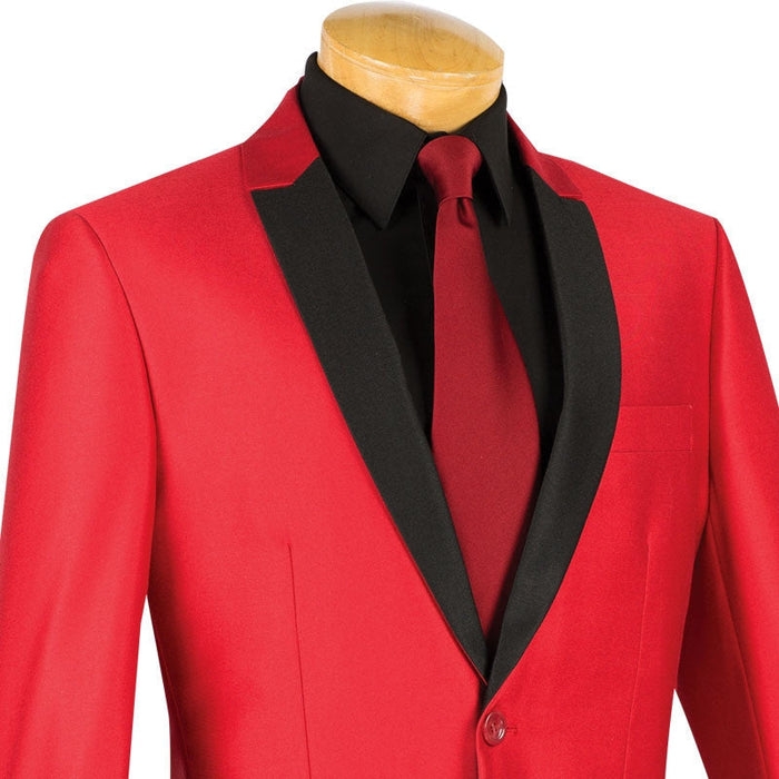 Slim Fit Tuxedo 3 Piece with Jacquard Pattern in Pink by Vinci