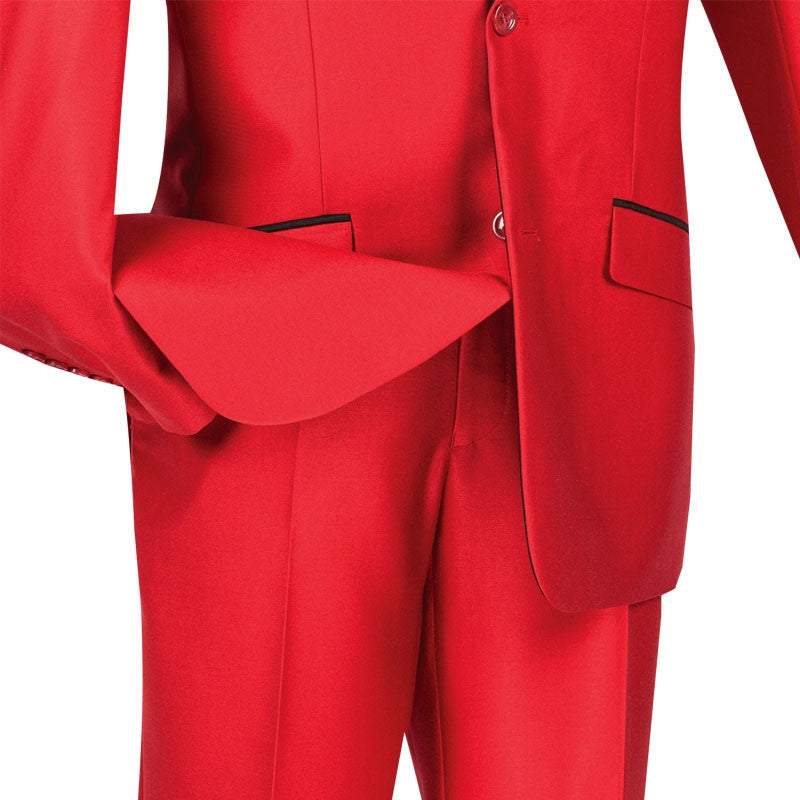 Slim Fit Tuxedo 3 Piece with Jacquard Pattern in Pink by Vinci