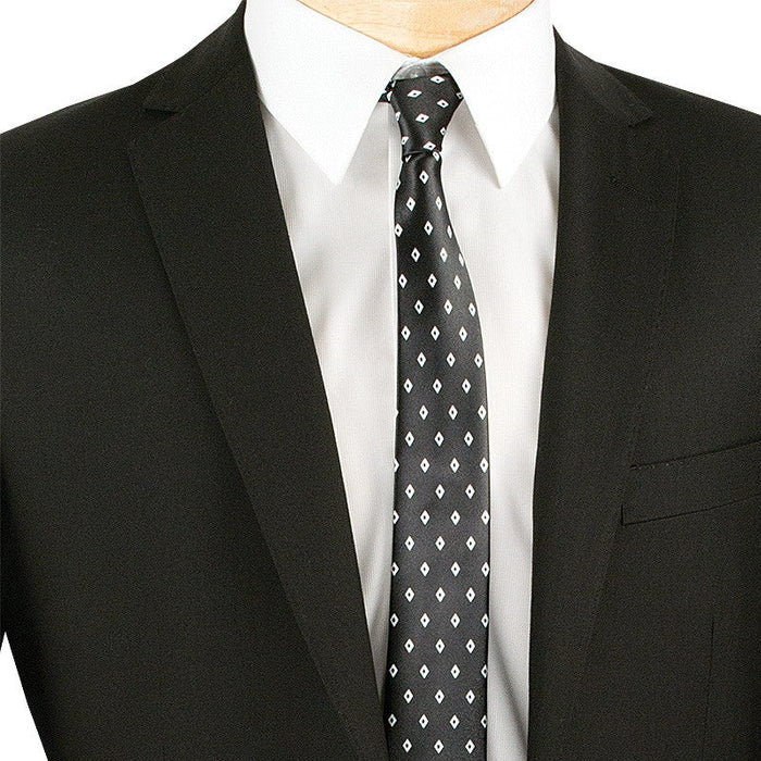 Ramses Collection - Navy Regular Fit Double Breasted 2 Piece Suit with Flexible Elastic Waistband by Vinci
