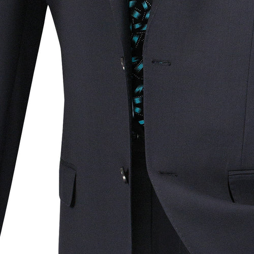 Regular Fit Satin Lapel 2 Piece Tuxedo in Black by Vinci
