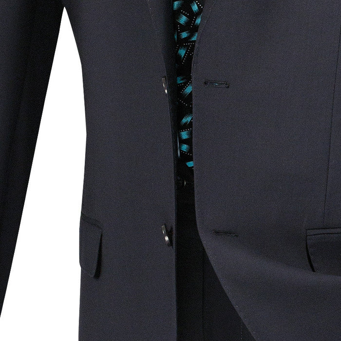 Regular Fit Satin Lapel 2 Piece Tuxedo in Black by Vinci