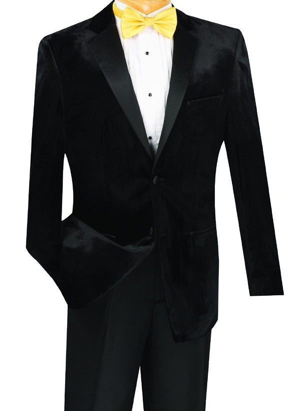 Men's Slim Fit Velvet Tuxedo 2 Piece in Black – SuitUSA