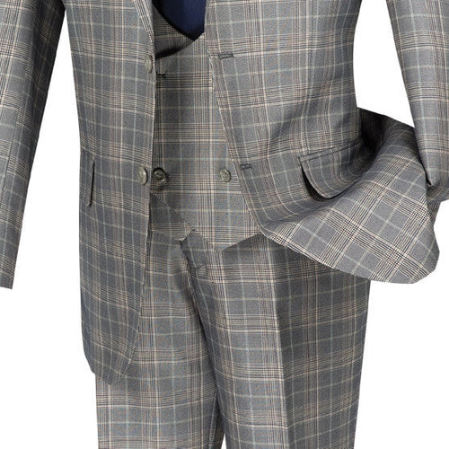 Ramses Collection - Double Breasted Suit 2 Piece Regular Fit in Brown by Vinci