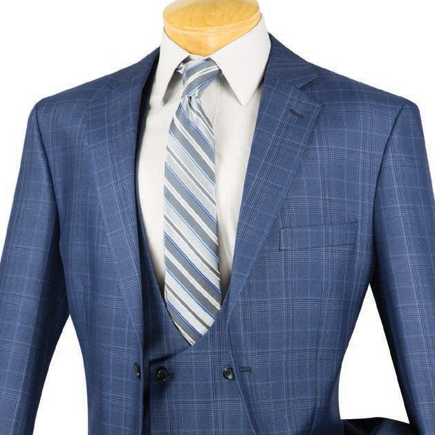 Ramses Collection - Black Regular Fit Double Breasted 2 Piece Suit with Flexible Elastic Waistband by Vinci