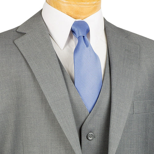Sovana Collection - Regular Fit 3 Piece Suit 2 Button Tone on Tone Stripe in Black by Vinci