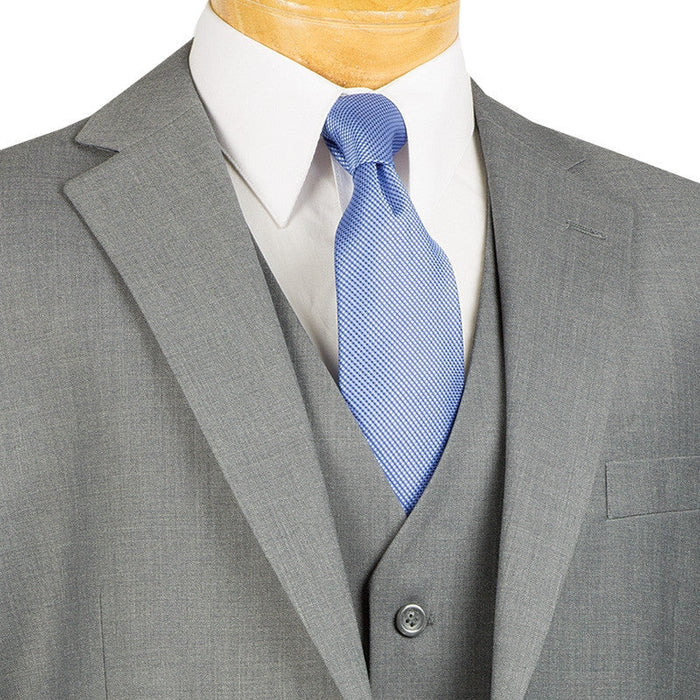 Sovana Collection - Regular Fit 3 Piece Suit 2 Button Tone on Tone Stripe in Black by Vinci