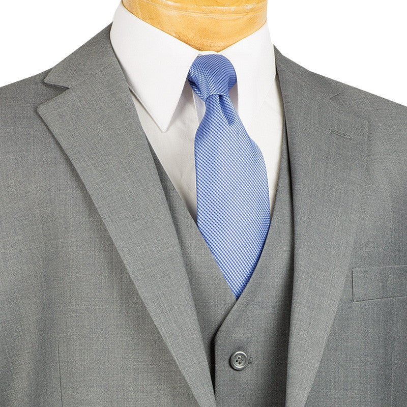 Sovana Collection - Regular Fit 3 Piece Suit 2 Button Tone on Tone Stripe in Black by Vinci