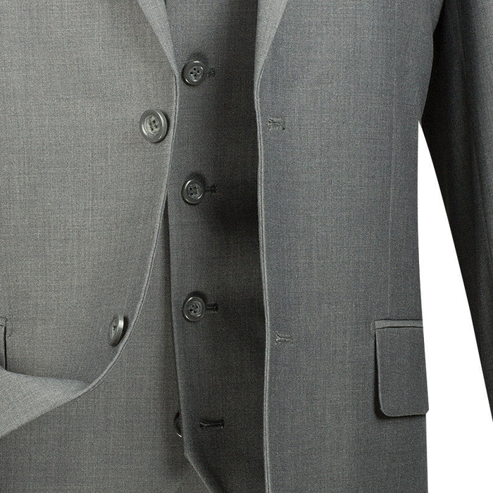 Sovana Collection - Regular Fit 3 Piece Suit 2 Button Tone on Tone Stripe in Black by Vinci