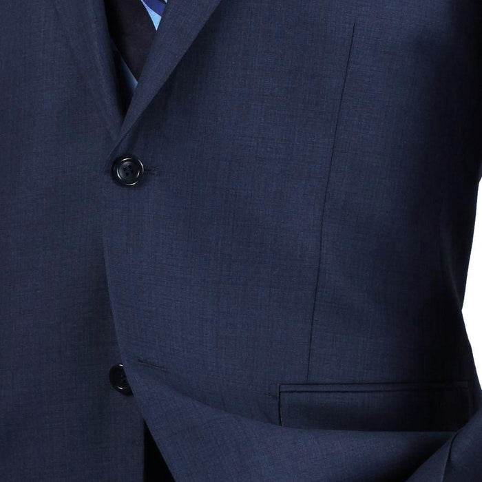 Alexander Collection - Navy Double Breasted 2 Piece Suit Regular Fit Tone on Tone Windowpane by Vinci