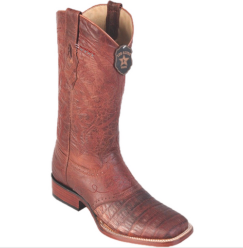 Men’s Los Altos Caiman Belly Boots With Saddle Wide Square Toe (Wide/D Width)