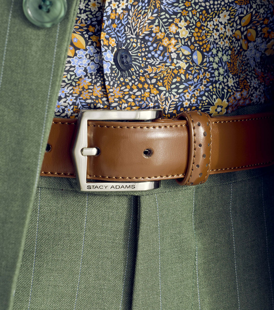 Stacy Adams Pinseal Perf Strap Genuine Leather Belt by Stacy Adams Shoes