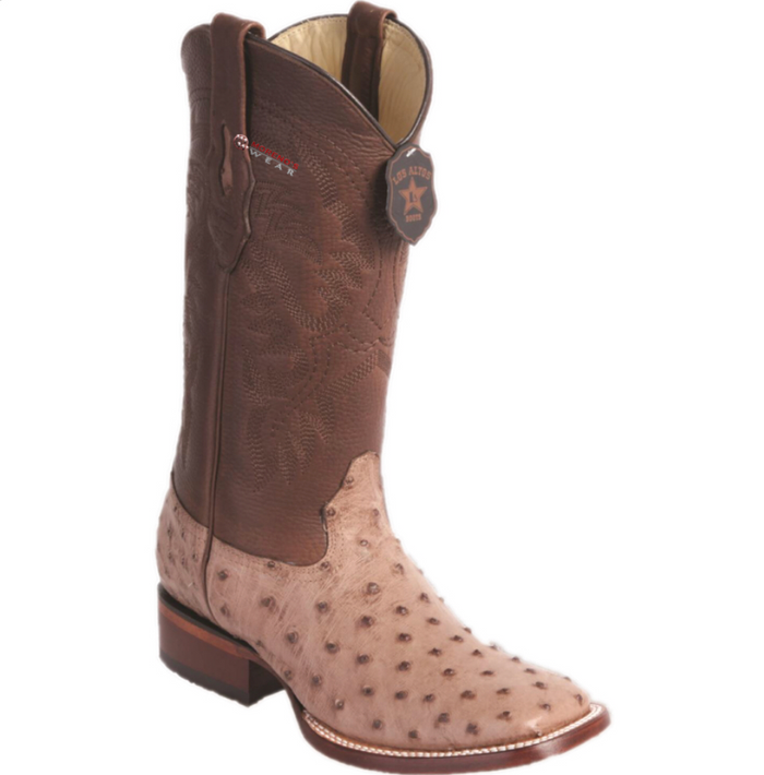 Men's Los Altos Ostrich Boots Wide Square Toe (Premium)
