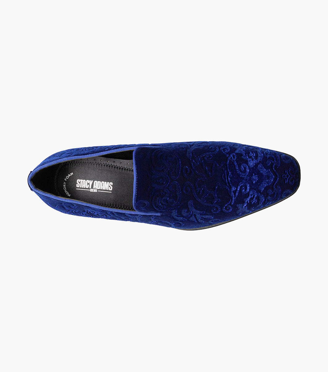 Stacy Adams Saunders Debossed Velour Slip On by Stacy Adams Shoes