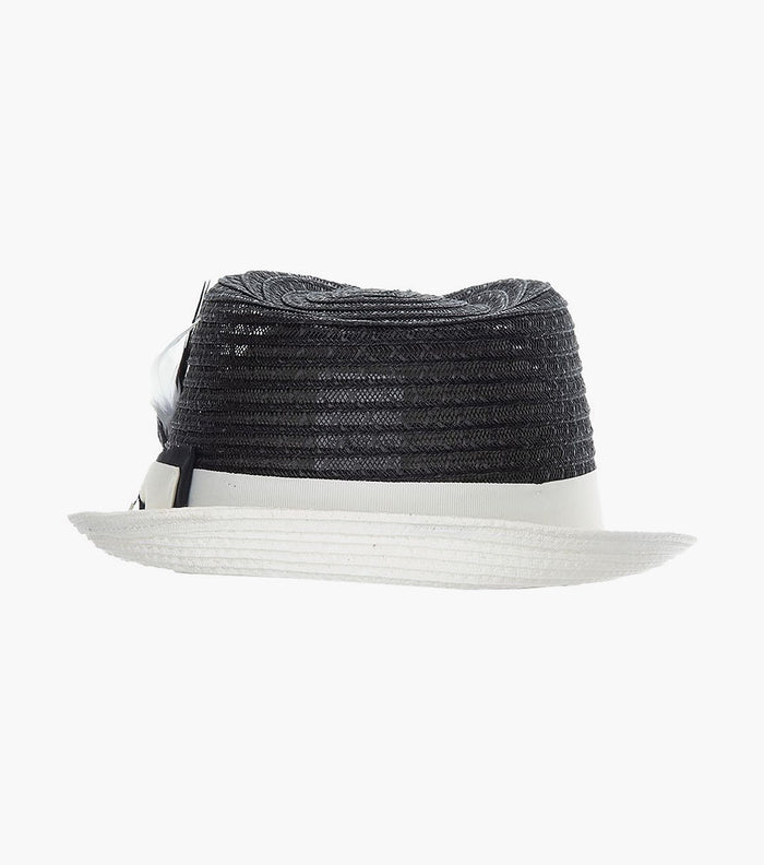 ZAYLEN FEDORA Paper Braided Pinch Front Hat