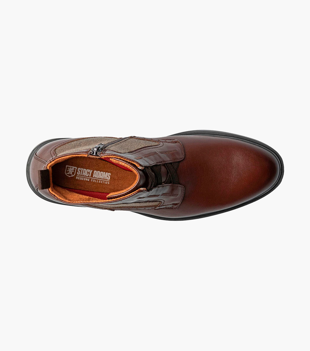 THOMPSON Plain Toe Elastic Lace Boot