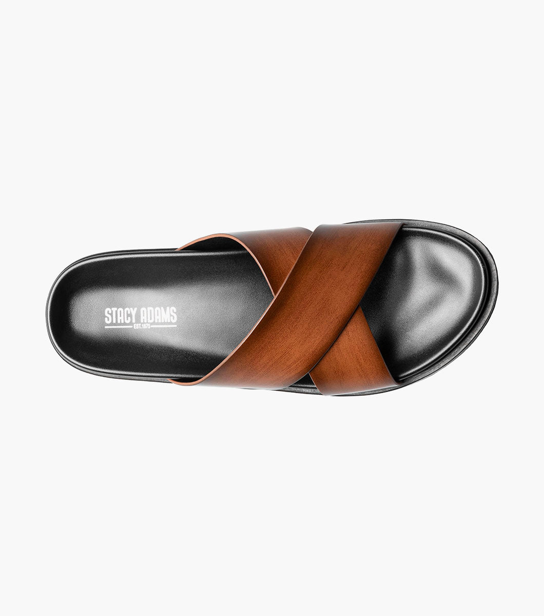 Stacy Adams Montel Cross Strap Slide Sandal by Stacy Adams Shoes