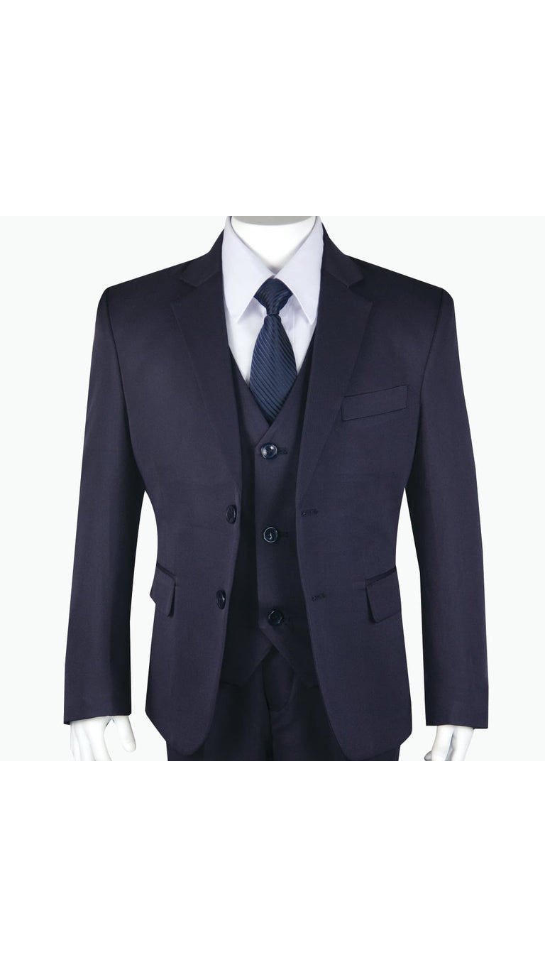 Boys' Navy Slim Fit 2-Piece Suit