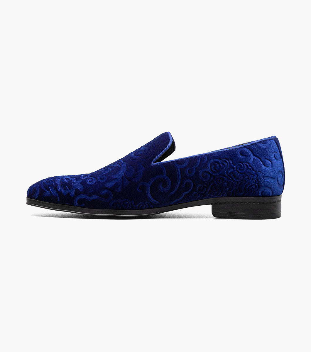 Stacy Adams Saunders Debossed Velour Slip On by Stacy Adams Shoes