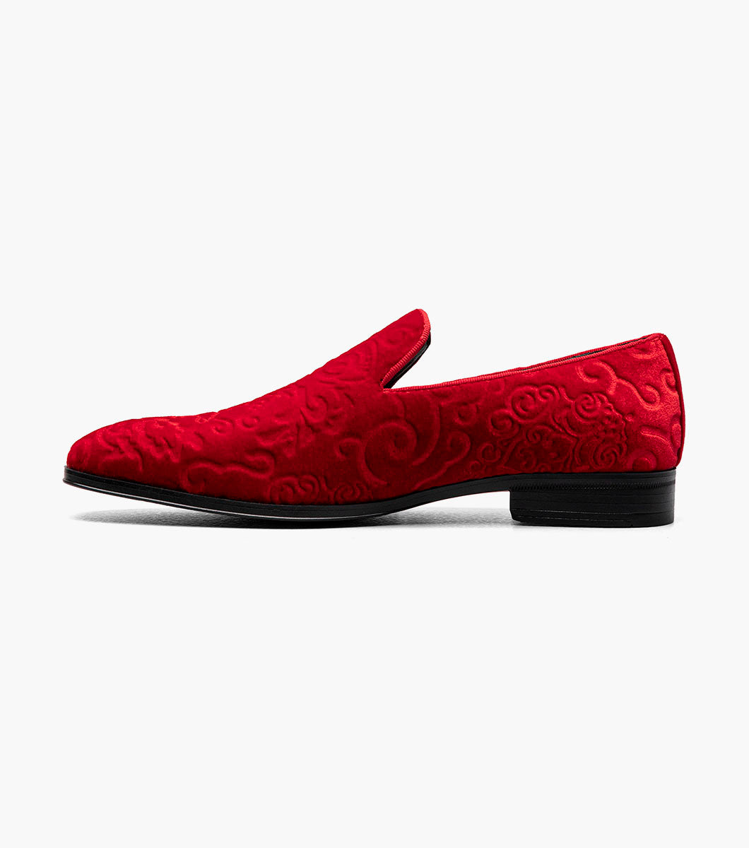 Stacy Adams Saunders Debossed Velour Slip On by Stacy Adams Shoes