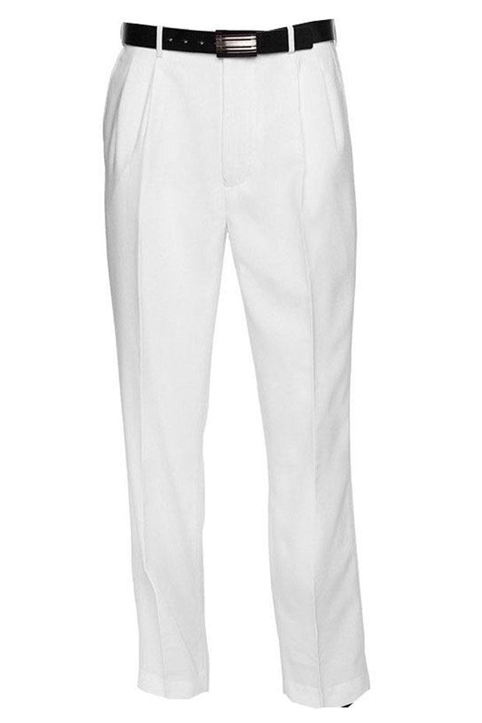 Mens Classic Fit Single Pleat Dress Slacks in Khaki by Vinci