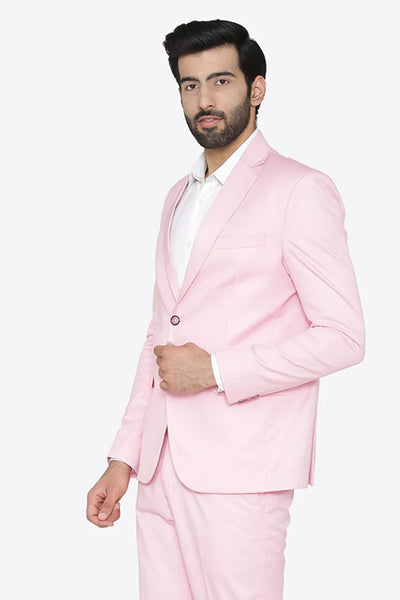 2-Button Summer Linen Modern Fit Sport coat Jacket Blazer Pink mensusa