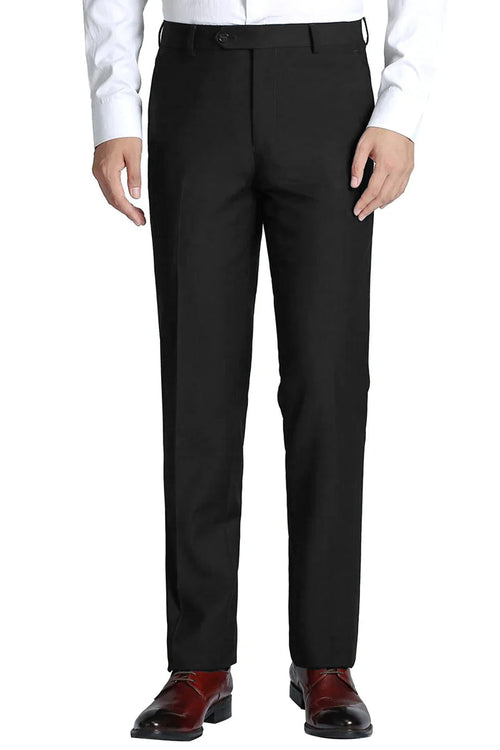 Burgundy Men's Slim Fit Wool Dress Pants - Elegant Style by Vinci