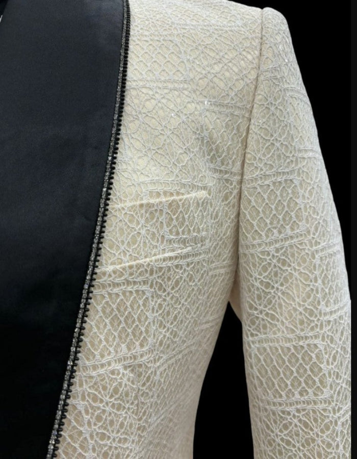 Ivory Wedding Suit - Cream Tuxedo Suit - Ivory Dinner Jacket Plus Pants by USA Men's Outlet
