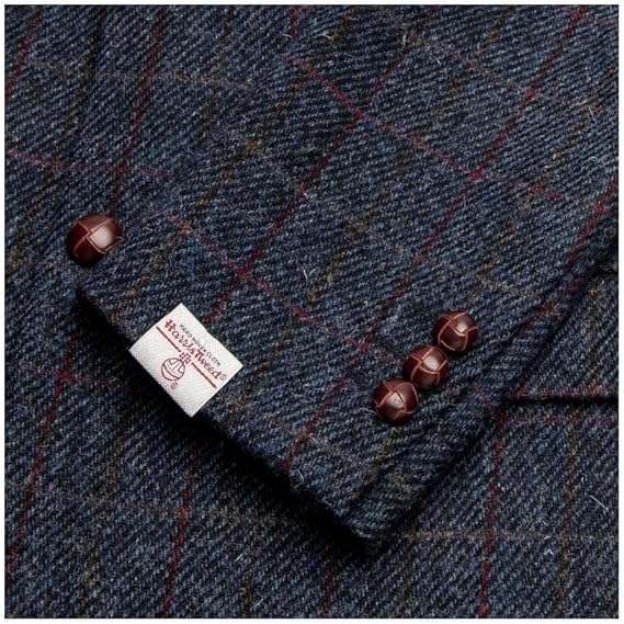 Walker and Hawkes Harris Tweed Blakemore Blazer for Men - Hand-Woven Wool Tweed Jacket with Polyester Lining, Regular Fit USA Men's Outlet
