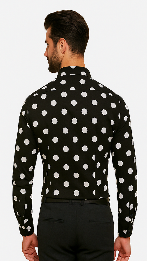100% Cotton Dress Shirt Polka Dot Pattern Formal Or Casual Multi-color Men's Dress Shirt