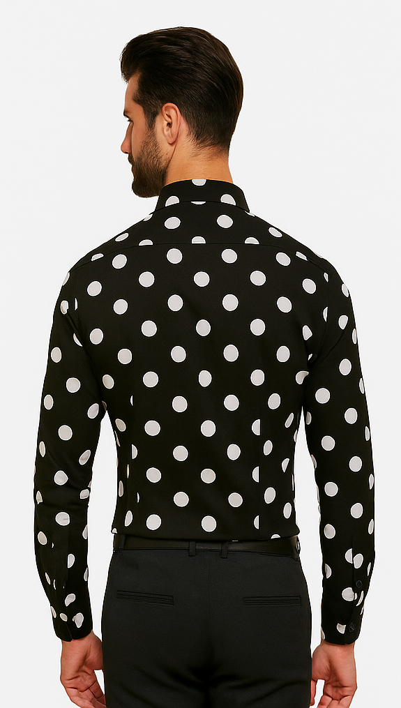 100% Cotton Dress Shirt Polka Dot Pattern Formal Or Casual Multi-color Men's Dress Shirt - AH616