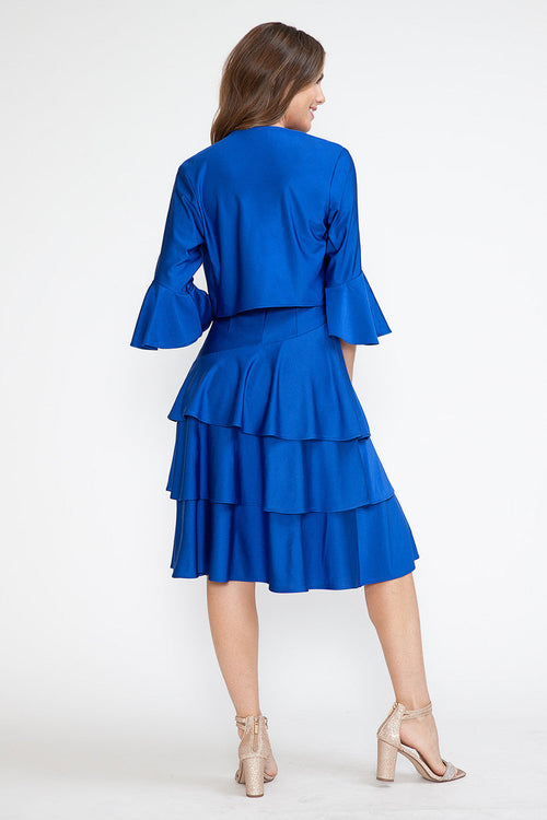 Lenovia 5283 Tiered Skirt Stretch Crepe 2-Piece Jacket Dress