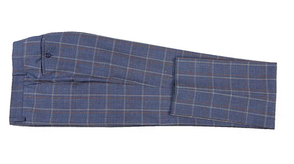 English Laundry 2-Piece Check Wool Linen Blend Slim Fit Suit