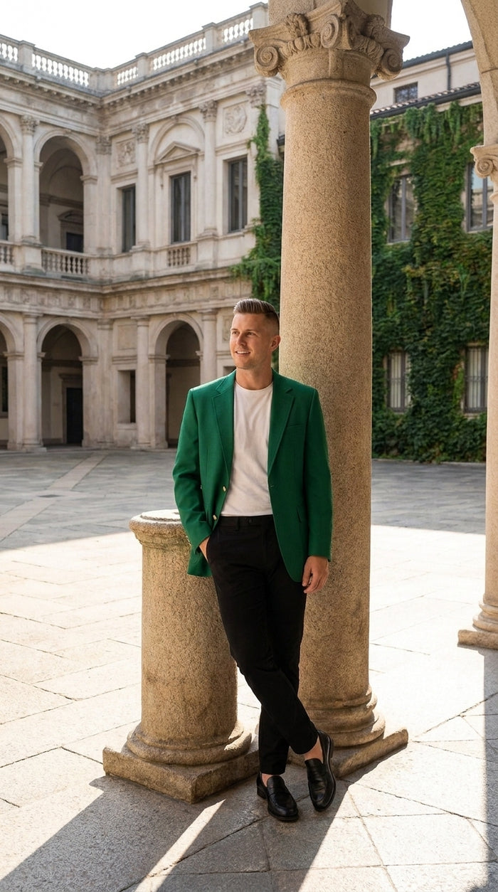 Men’s Kelly Green Blazer with Black Pants – Church, Business and Formal (Copy)