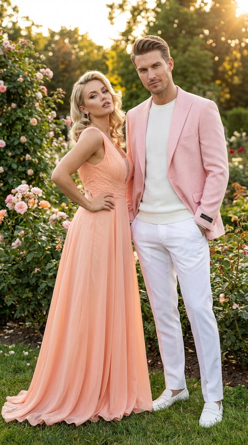 Mens Peach Pink Blazer Jacket – Modern Formal Sport Coat for Wedding, Party and Business Wear - Summer Jacket