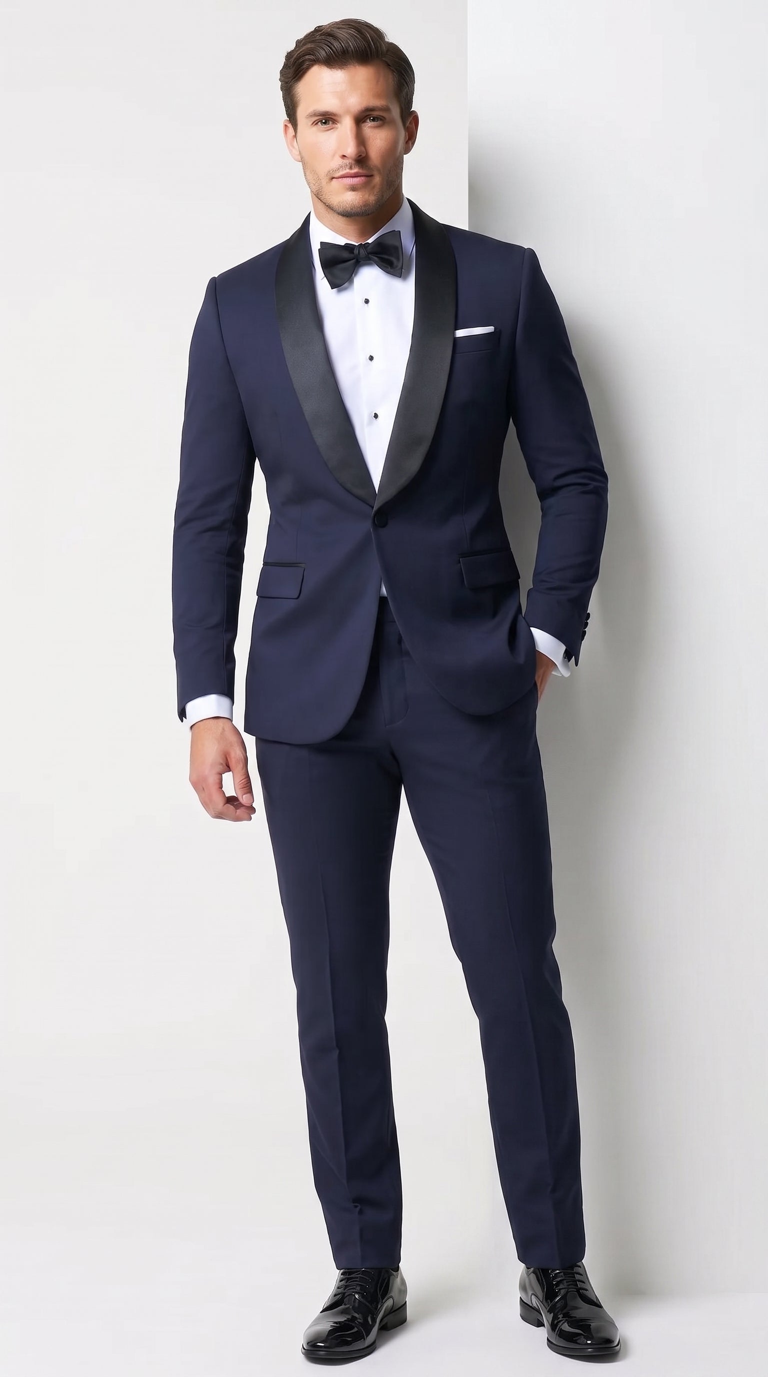 Men’s Father of the Bride Tuxedo Suit – Shawl Lapel Wedding Suit in Black, Navy or Hunter Green