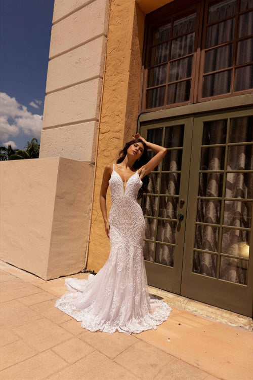 Primavera Couture 11105 - Floral Lace Mermaid Wedding Dress