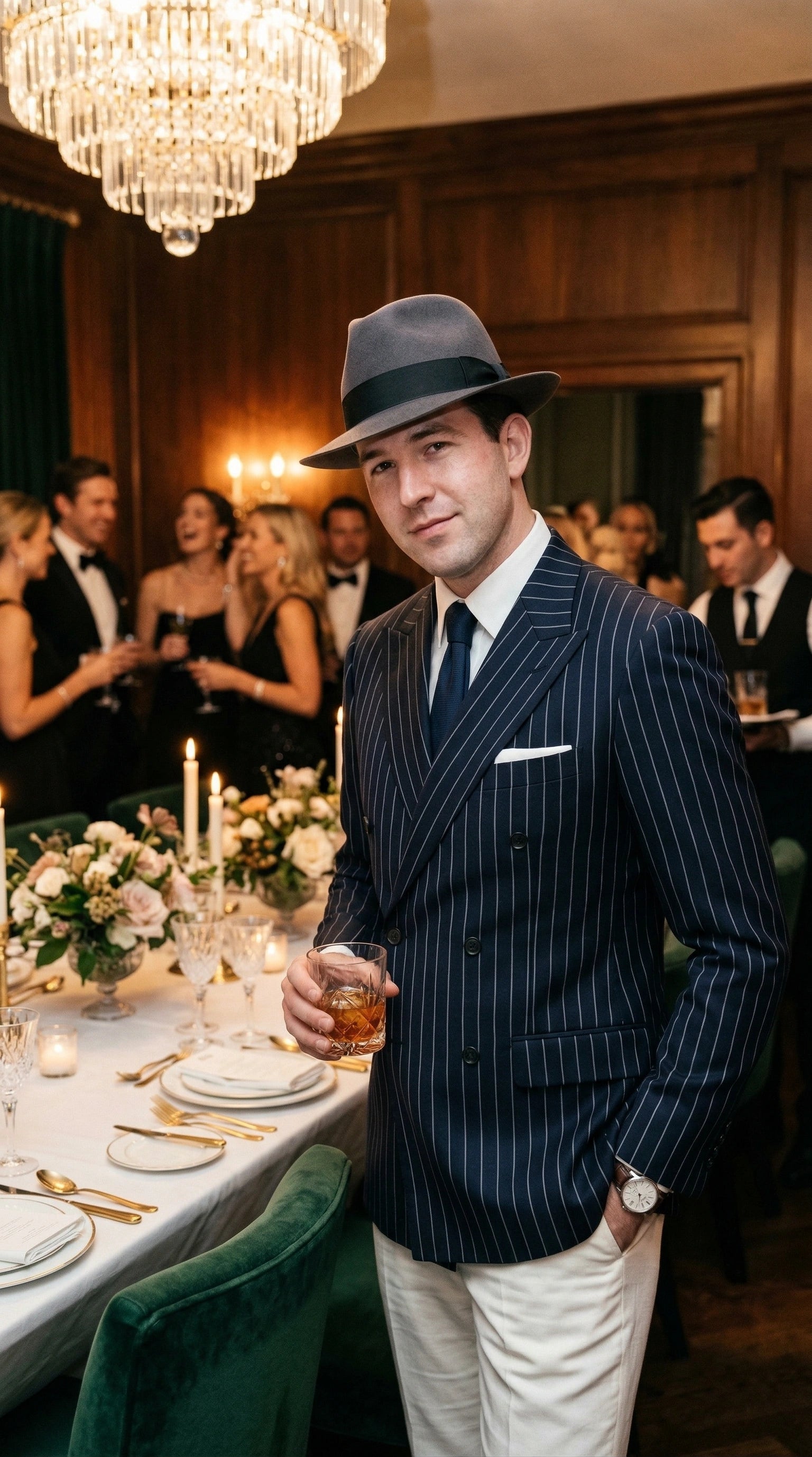 Men’s Black Pinstripe Blazer 1920s Gangster Mob Boss Style Jacket – Classic Double Breasted Vintage Suit Blazer, Formal Party Costume Wear