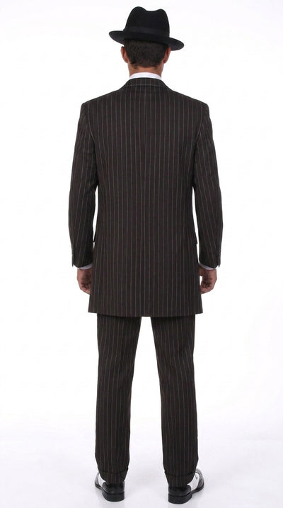 Men’s Black Pinstripe Zoot Suit – 3-Piece Gangster, Formal Suit 1920s Pimp Suit