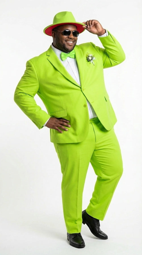 Men’s Neon Green Suit – Bright Lime Green Fashion Suit for Prom, Party, Stage Performance and Statement Formal Wear
