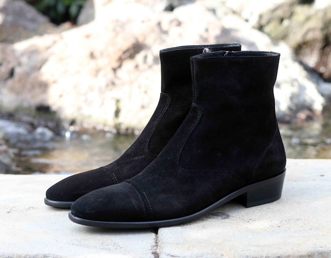 Corrente 1547 Suede Slip-On Boot - Black - Black - Size 13