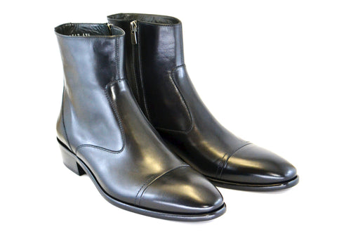 Corrente 1547 Burnished Calfskin Slip-On Boot - Black - Image 2