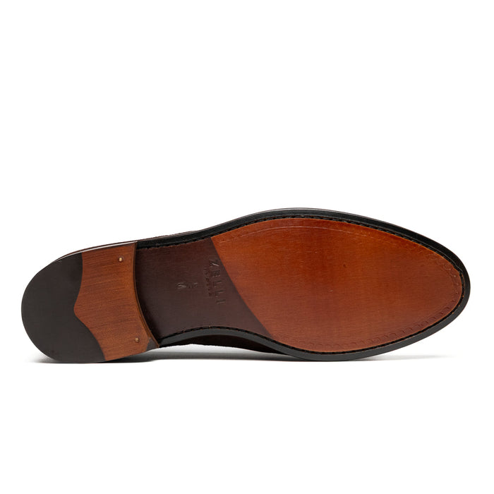 Zelli Franco Classic Tassel Loafers in Nicotine Suede Goatskin