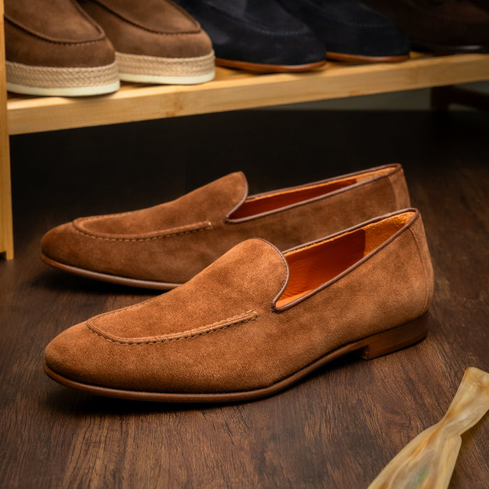 Zelli Bruno Brown Suede Loafer | Handcrafted Italian Dress Shoe