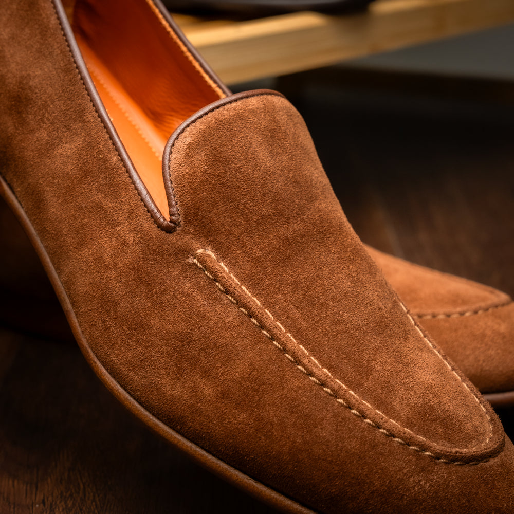 Zelli Bruno Brown Suede Loafer | Handcrafted Italian Dress Shoe