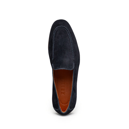 Zelli Bruno Handcrafted Italian Suede Loafer in Sophisticated Navy